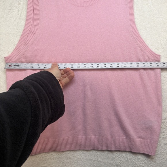 J Crew Cashmere Sweater Vest Pink 3X Sleeveless Pullover - Picture 4 of 9